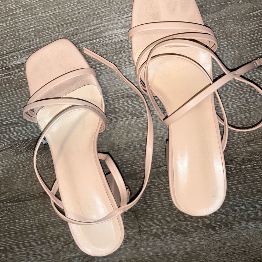 Azazie nude Strappy Block Heels - Picture 4 of 6